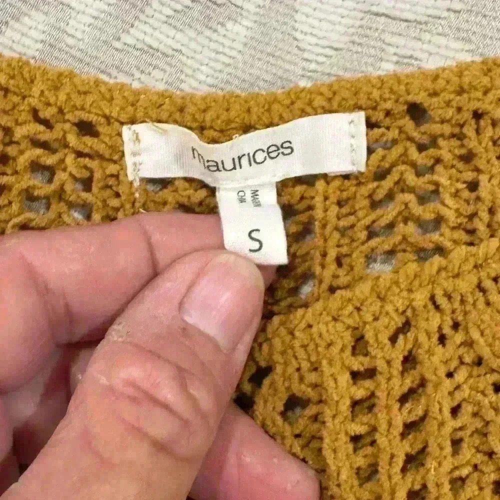 Maurice’s Crew Neck Oversized Mustard Yellow Fall Sweater Women’s Size Small - Picture 4 of 5
